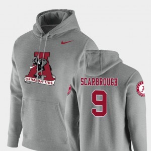 Bo Scarbrough Roll Tide #9 Mens Pullover Vault Logo Club Hoodie - Heathered Gray 881622-543