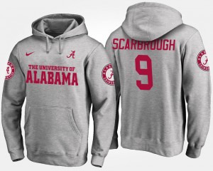 Bo Scarbrough Alabama Name and Number Mens #9 University Hoodie - Gray 795653-987