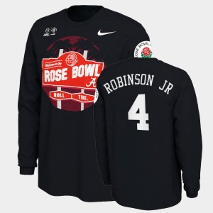 Brian Robinson Jr Alabama Men #4 2021 Rose Bowl Illustrated Long Sleeve T-Shirt - Black 270649-744