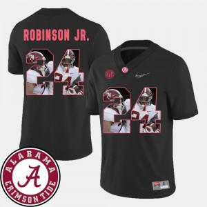 Brian Robinson Jr. Bama Football Men's #24 Pictorial Fashion Jerseys - Black 506299-264