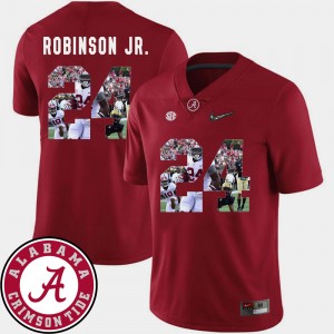 Brian Robinson Jr. Roll Tide Men Pictorial Fashion Football #24 Jerseys - Crimson 353325-173