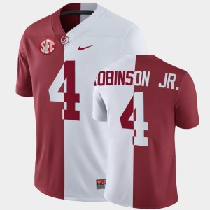 Brian Robinson Jr. Bama Split #4 Men Alumni Jersey - White Crimson 408815-230