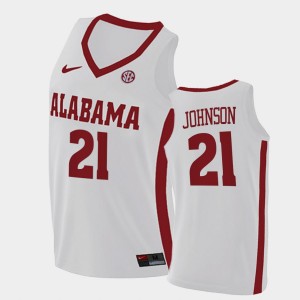 Britton Johnson Crimson 2021 Swingman Men #21 College Basketball Jerseys - White 947240-269