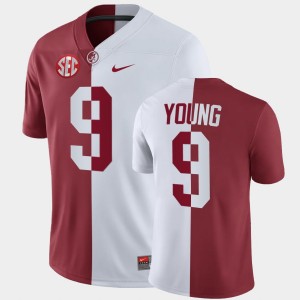 Bryce Young Crimson #9 Men Limited Split Jersey - White Crimson 919717-166