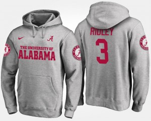 Calvin Ridley Alabama Crimson Tide Name and Number University Men's #3 Hoodie - Gray 504374-953