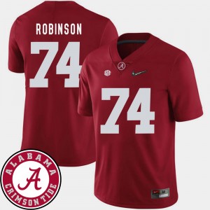 Cam Robinson Crimson Men's 2018 SEC Patch #74 College Football Jersey - Crimson 576551-858