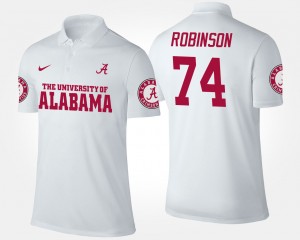 Cam Robinson Alabama Crimson Tide #74 Men's Name and Number 2025 Polo - White 357444-547