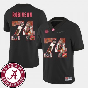 Cam Robinson University of Alabama Pictorial Fashion Mens Football #74 Jerseys - Black 995535-949