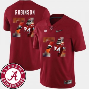 Cam Robinson Alabama Crimson Tide Pictorial Fashion Football #74 Men's Jerseys - Crimson 159089-570
