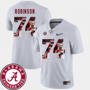 Cam Robinson Crimson Football Mens #74 Pictorial Fashion Jersey - White 442456-792