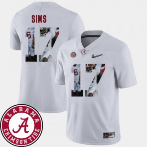 Cam Sims Roll Tide #17 Pictorial Fashion Football Men Jerseys - White 504071-474