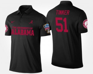 Carson Tinker Alabama Men #51 Sugar Bowl Name and Number Bowl Game Polo - Black 155560-926