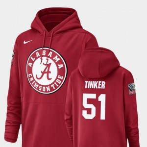 Carson Tinker Crimson #51 Men Champ Drive Football Performance Hoodie - Crimson 941584-238