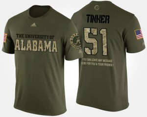 Carson Tinker Alabama Crimson Tide #51 Military Short Sleeve With Message Men's T-Shirt - Camo 517050-442
