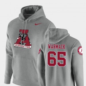 Chance Warmack Crimson Pullover Men's #65 Vault Logo Club Hoodie - Heathered Gray 563721-400