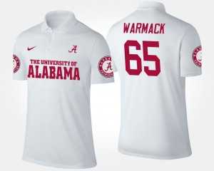 Chance Warmack Crimson Mens Replica #65 Name and Number Polo - White 332799-699