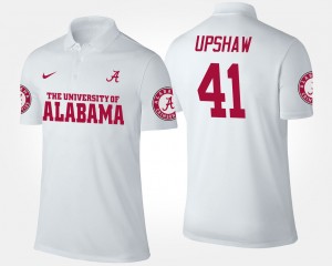 Courtney Upshaw Roll Tide Player Mens #41 Name and Number Polo - White 659093-386