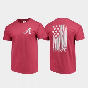 University of Alabama Comfort Colors Men's Baseball Flag T-Shirt - Crimson 162636-151