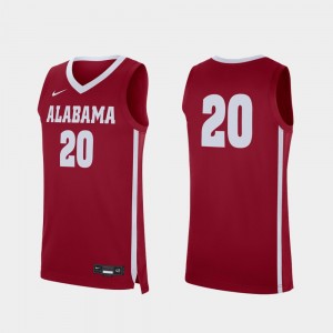 Bama Men College Basketball Replica #20 Jerseys - Crimson 399971-133