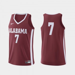 Alabama Crimson Tide #7 College Basketball Replica Mens Jerseys - Crimson 977314-154