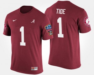 Alabama Bowl Game No.1 Sugar Bowl Name and Number Mens #1 T-Shirt - Crimson 363991-494