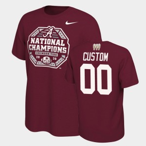 Custom The Tide #00 3X CFP 2020 National Champions Mens T-Shirt - Crimson 551811-448