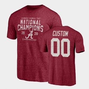 Custom Alabama Crimson Tide Men Tri-Blend #00 2020 National Champions T-Shirt - Crimson 124016-261