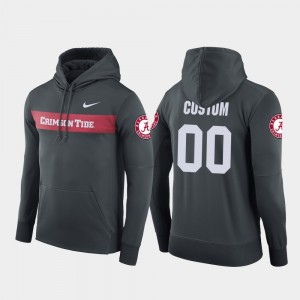 Custom Alabama Men's Sideline Seismic #00 Football Performance Hoodie - Anthracite 531988-909