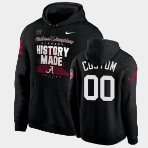 Custom Bama Men History Made Pullover #00 2020 National Champions Hoodie - Black 108197-675