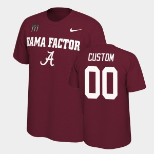 Custom Alabama College Football Men #00 Mantra T-Shirt - Crimson 324439-693