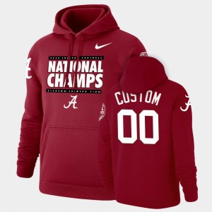 Custom The Tide #00 Men's Pullover 2020 National Champions Hoodie - Crimson 830244-650