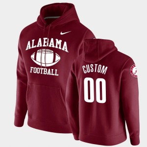 Custom University of Alabama Pullover Retro Football #00 Mens Hoodie - Crimson 706966-553