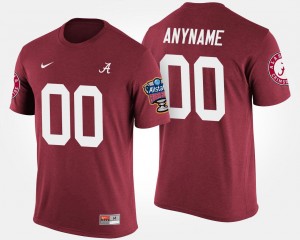 Custom Crimson Sugar Bowl Name and Number #00 Bowl Game Mens T-Shirt - Crimson 997718-550