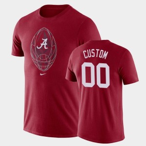 Custom Alabama Crimson Tide Football Icon #00 Mens Legend T-Shirt - Crimson 101452-725