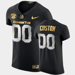 Custom Alabama Golden Edition 2020-21 Authentic #00 Mens Jersey - Black 394423-271