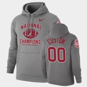 Custom Bama 2020 National Champions #00 Retro Pullover Men's Hoodie - Heathered Gray 439759-141