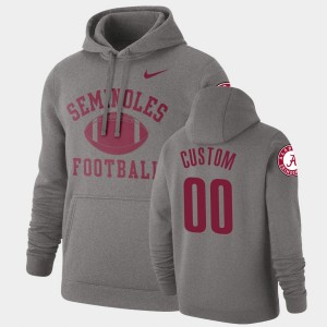 Custom University of Alabama Retro Football Pullover Men's #00 Hoodie - Heathered Gray 336185-962