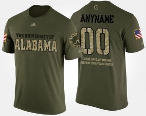 Custom Bama Mens Short Sleeve With Message #00 Military T-Shirt - Camo 661947-550