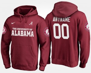 Custom Bama Name and Number 2025 #00 Men's Hoodie - Crimson 605412-612