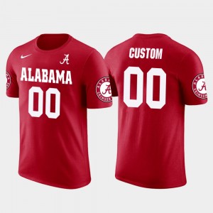 Custom Bama Cotton Football Mens #00 Future Stars T-Shirt - Red 713734-952
