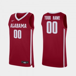 Custom Roll Tide College Basketball Replica #00 Men's Jersey - Crimson 121472-696