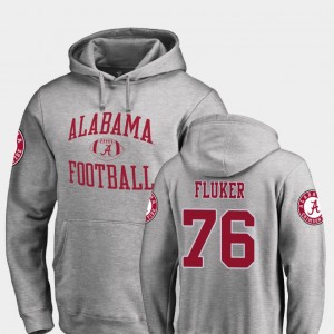 D.J. Fluker Crimson #76 College Football Neutral Zone Men's Hoodie - Ash 289135-317