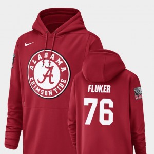 D.J. Fluker Alabama Champ Drive Men's #76 Football Performance Hoodie - Crimson 862320-194