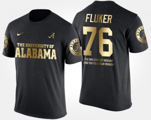D.J. Fluker Alabama Men Short Sleeve With Message Gold Limited #76 T-Shirt - Black 774872-991