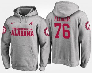 D.J. Fluker Bama Men's Name and Number Replica #76 Hoodie - Gray 136634-347