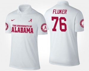 D.J. Fluker Bama Mens Game #76 Name and Number Polo - White 640112-115