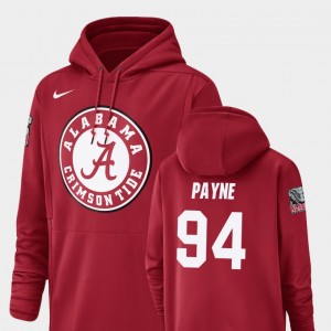 Da'Ron Payne Roll Tide Mens Football Performance Champ Drive #94 Hoodie - Crimson 476433-424