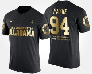 Da'Ron Payne Alabama Short Sleeve With Message Gold Limited #94 Men T-Shirt - Black 141581-272