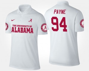 Da'Ron Payne Roll Tide #94 Limited Name and Number Men's Polo - White 738603-111