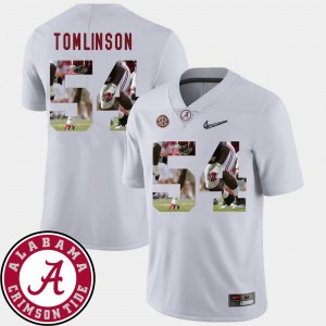Dalvin Tomlinson Bama Football Pictorial Fashion Men #54 Jersey - White 906657-744